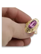 Amethyst 14K Yellow gold Ring Vintage craft vrc014y